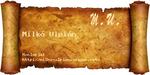 Milkó Ulpián névjegykártya